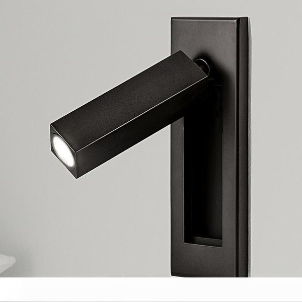 

ch modern wall sconces semi-recessed with push switch on the backplate head swivels 90degree left right forward 3w cree led 200lm