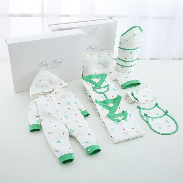 

22/18pieces/0-3months spring autumn newborn baby 100%cotton kids clothes suit infant boys girls clothing set y200807, White
