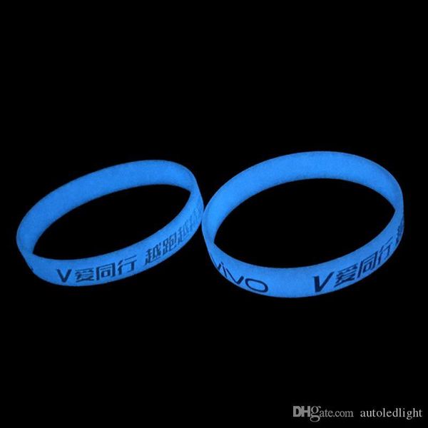 

novelty party led rave toy customized glow in the dark silicone bracelets wristband for kids. promotional gift,sports band