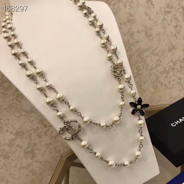

sell pearl necklace lady sweater chain 2020 new with box sell fashion beautiful classic jewelry 062428, Golden