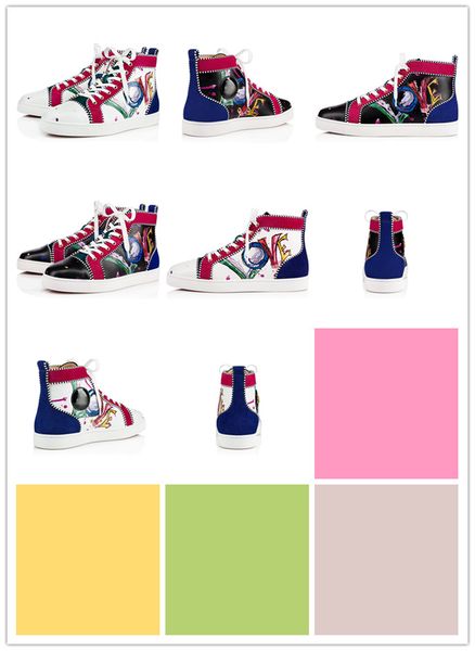

spikes high red bottom pik pik studded sneakers shoes women men flat casual red sole autumn winter casual, Black