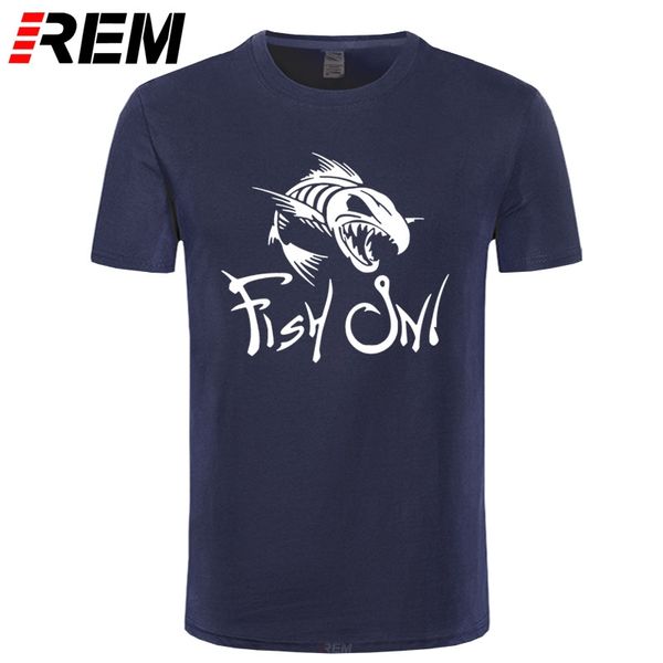 

rem fish on fashion printing t shirt funny angry fishbone fish t-shirt summer new men's cotton t shirts tees, White;black