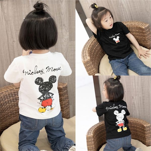 

baby girls pure cotton short-sleeved t-shirt children light summer breathable children's zhong xiao coat t-shirt tong top, Blue