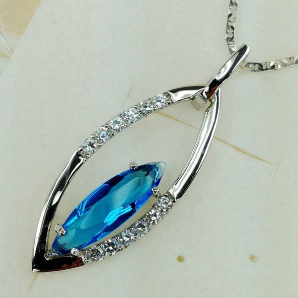 

shunxunze charm dropshipping sell wedding pendants women jewelry & accessories charms christmas blue cubic zirconia rhodium plated r882, Silver