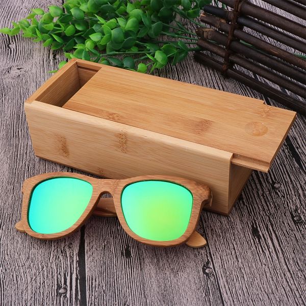 

handmade bamboo case case and wood glasses drawbox bamboo primary color sun glasses box can be carved, Blue