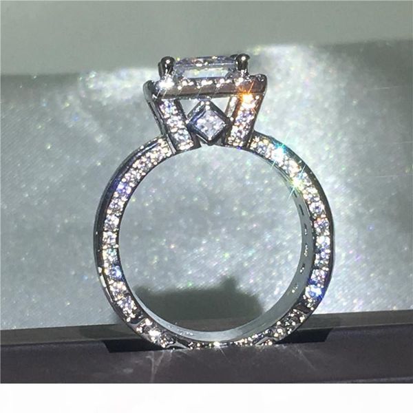 

k luxury court ring 3ct алмазный cz камень 925 стерлингового серебра обручальное обручальное кольцо для женщин мужчины finger подарка ювелир, Slivery;golden
