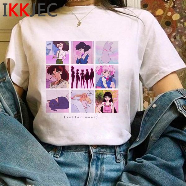 

sailor moon kawaii забавный мультфильм тенниска женщины ullzang harajuku симпатичные аниме tshirt корейский tshirt graphic топ тройники женс, White