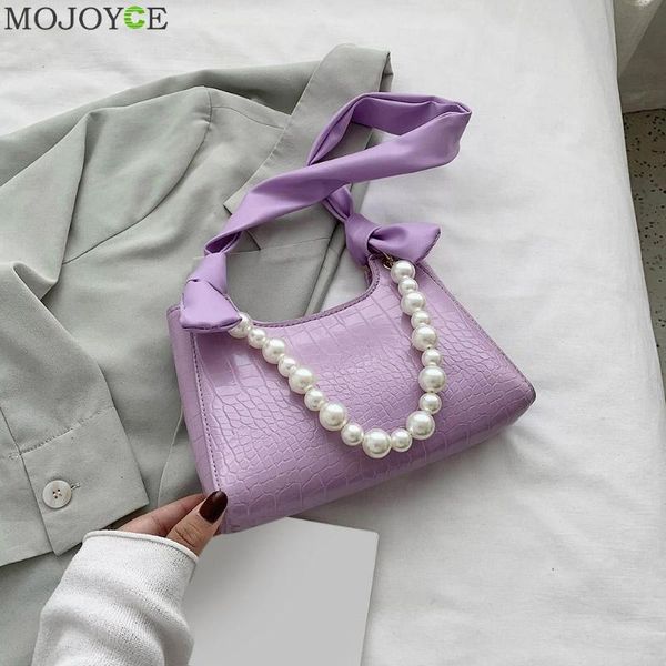 

portable women pearl shoulder bag elegant leather handbag lady travel tote purse fashion exquisite shopping bag
