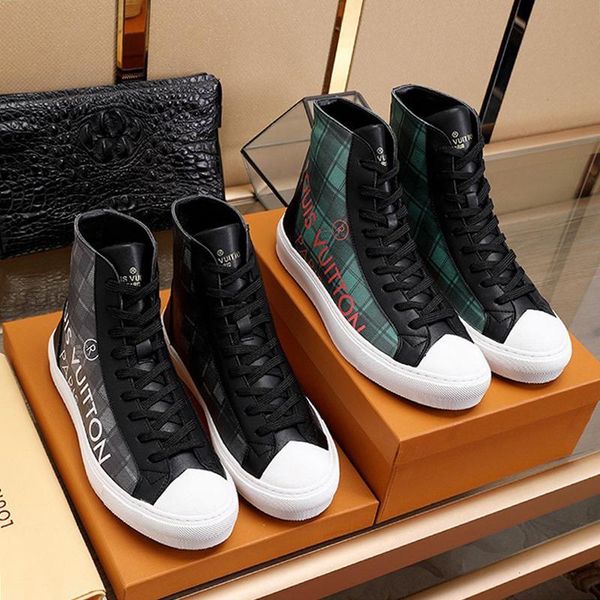 

luxury mens shoes fashion leather ankle boots lace -up tattoo sneaker boot chaussures pour hommes casual mens shoes boots fast ship with, Black