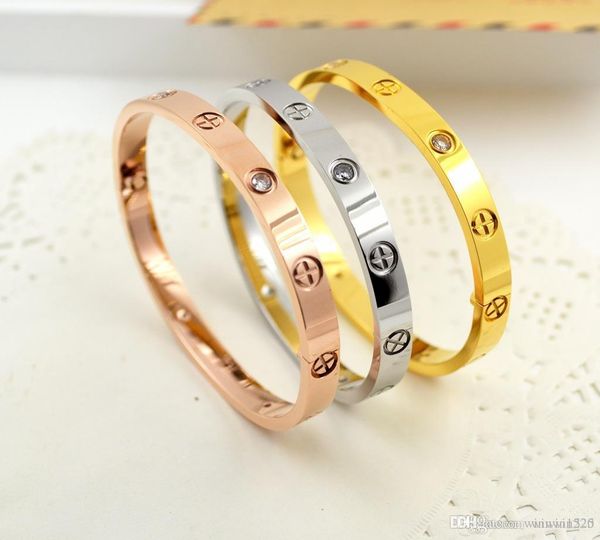 

new rose gold 316l stainless steel screw bangle bracelet with screwdriver and box screws never lose, Black