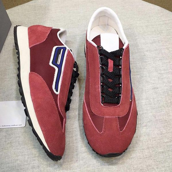 

suede and nylon sneakers men 's shoes outdoor walking lightweight luxury footwears style plus size lace -up low men s, Black