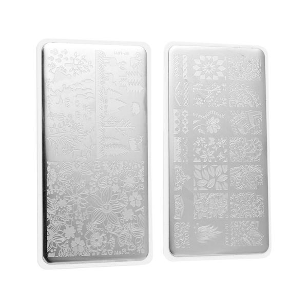 

2pcs ногтей stamping nail планшеты шаблоны штамп с цветком для diy проектов