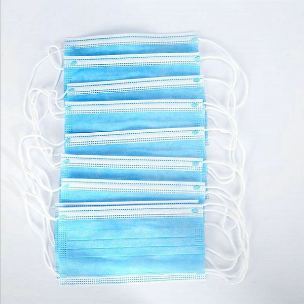 

2016 roke disposable face mask blue 3 layer dust breathable earloop mouth mask comfortable sanitary for dust protection personal home2010 tg