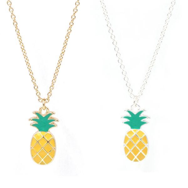 

fashion yellow colors pineapple necklace pendants, Silver