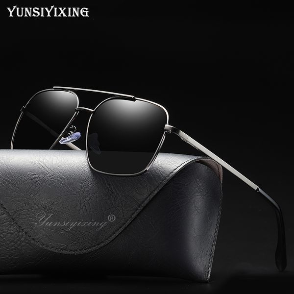 

yunsiyixing matal sunshglasses classic western style square eyewwar for gentleman 2020 summer style new arrivals, White;black