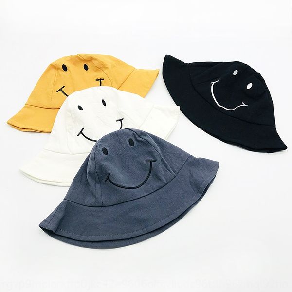 

korean children's bucket bucket boys and girls baby's smiling face big brim fisherman's sun hat summer travel sun hat, Blue;gray