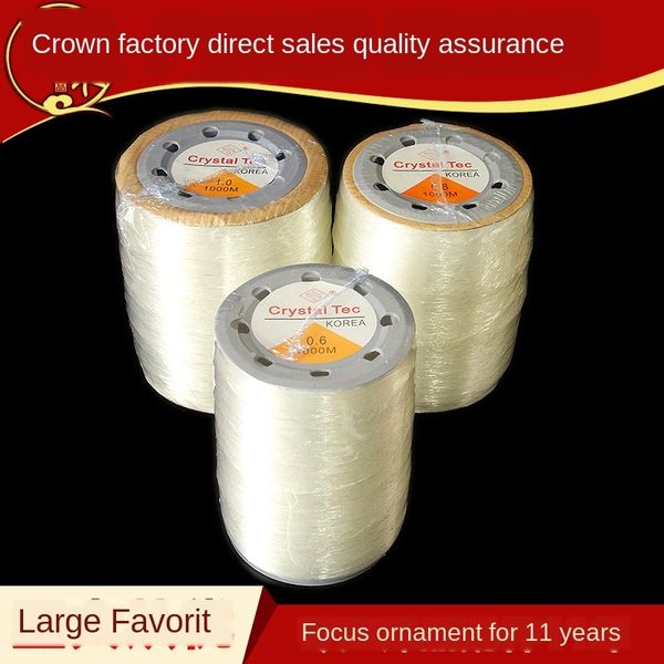 

large roll transparent crystal elastic diy bracelet silk 1000 m manual diy beads hand chain thread elastic fish silk thread, Silver
