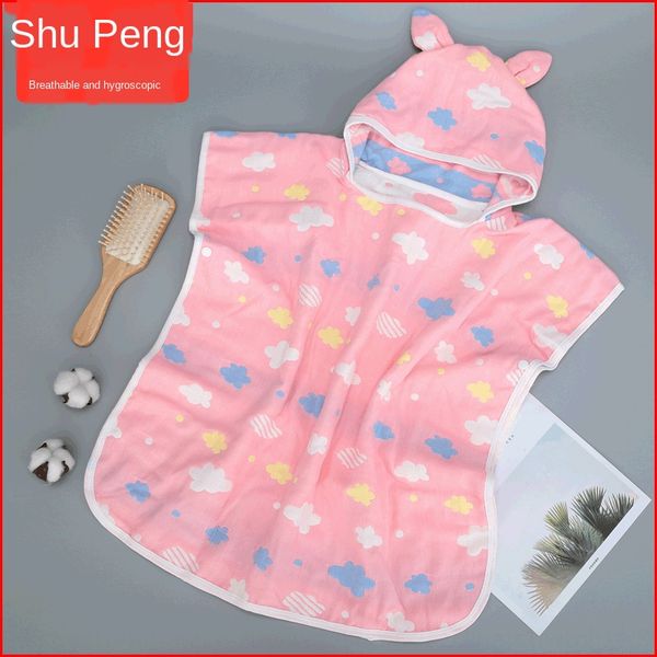 

baby baby cotton шестислойных марлей жаккардового мультфильм с капюшоном ванна шлема полотенце халат полотенце плащ плащ