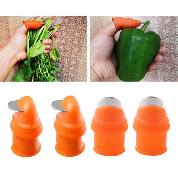 

4x silicone thumb vegetable cutter finger thumb plant cutter large