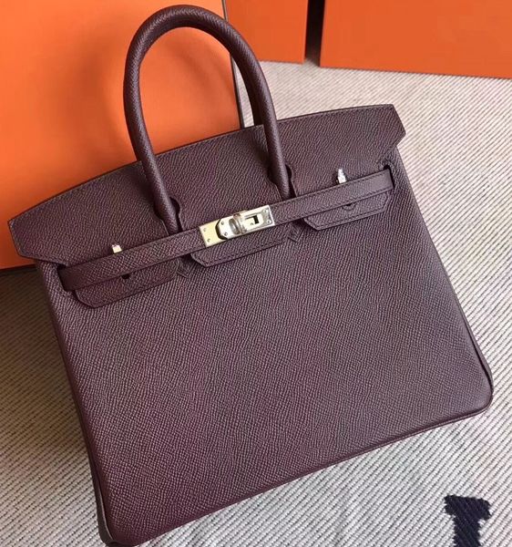 

wholesale half handmade 30cm epsom leather design handbag30cm,4colors for chosen,wax thread,have both gold and silver hardware,fast delivery