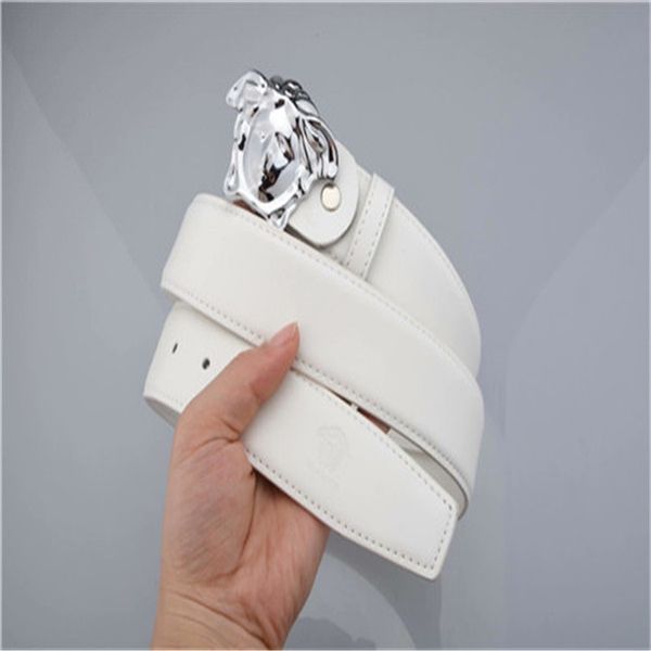 

88fashion stripe pattern big buckle men designer gÃ»ccÃ¬ belts european style g waistbands real leather women belt, Blue;gray