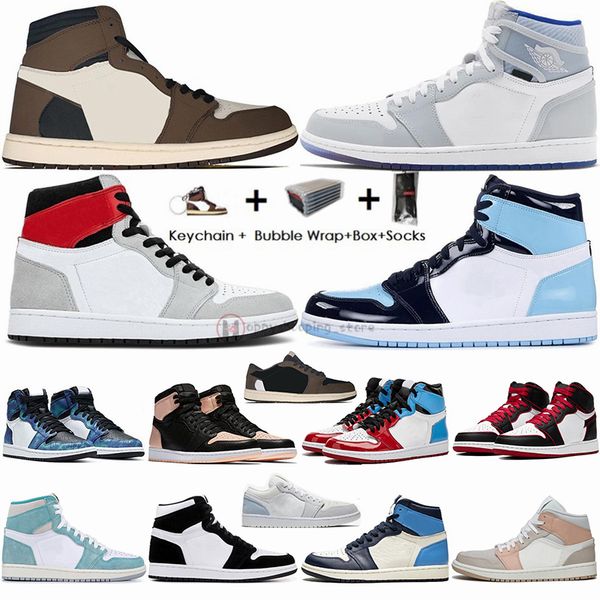 

size 13 with box 1 high travis scotts low paris mid milan smoke grey 1s jumpman basketball shoes unc twist turbo green mens sports sneakers