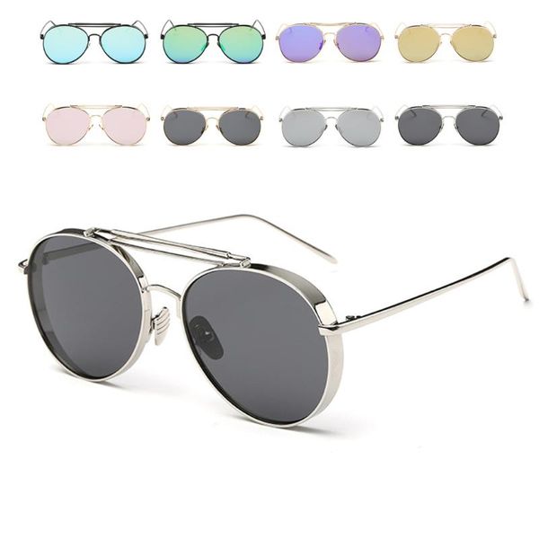 

retro classic outdoor travel eyewear metal frame sunglasses women man, White;black