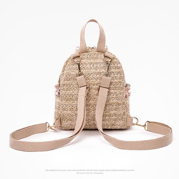 

s.ikrr женщины сплетенные rattan student ранцы для девочек-подростков summer beach bag путешествия мини рюкзак сак cx200716