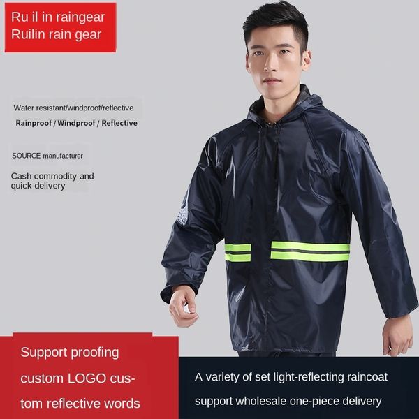 

xxk4x outdoor motorcycle riding labor protection reflective sanitation coat suit split raincoat pants available motorcycle rain gear r, Black