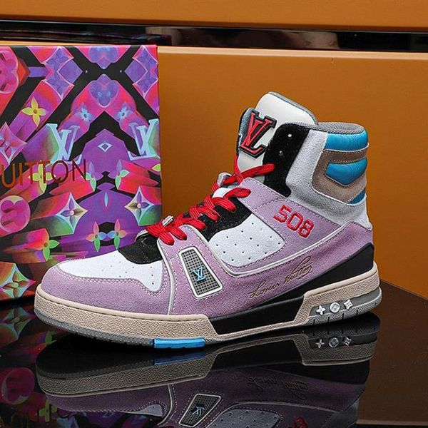 

2020 luxury designer mens casual sport shoes, personality wild high mens casual shoes breathable sport shoes eur 38-46 0205, Black