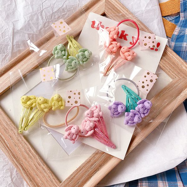 

2020 new korean style girl fashion cute hair ropes toddler elastic rubber bands for children hair accessories, Slivery;white