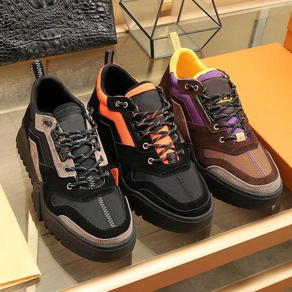 

hiking sneaker mens shoes drop ship fashion classic vintage outdoor walking breathable lace -up design plus size mens shoes chunky s, Black