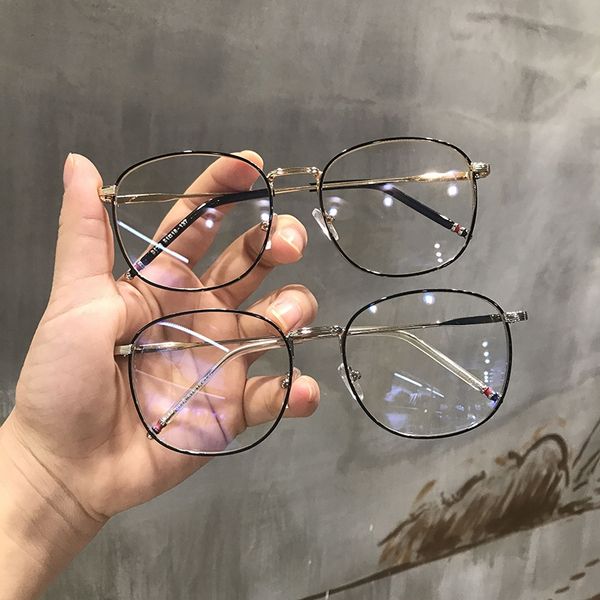 

korean style large frame square flat myopia flat wo round face plain all-match glasses frame women's slimming men's myopia glasses