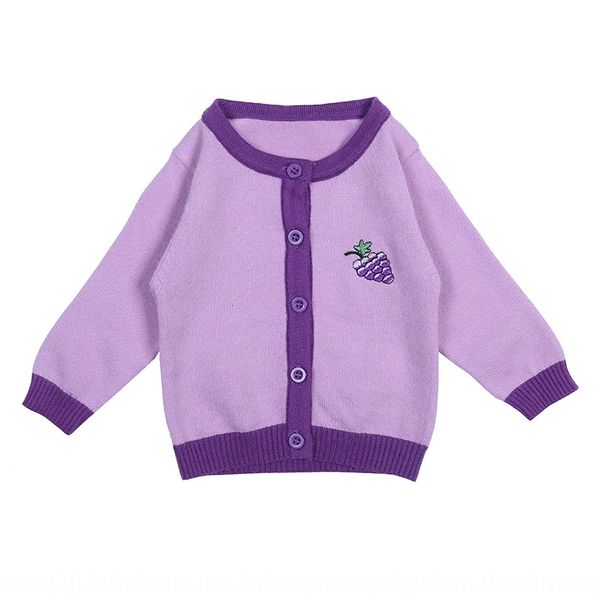 

2qa9e mianze children's clothing 66-90 size 0051 autumn new girlscored rabbit velvet purple grape sweater cardigan children's clot, Blue