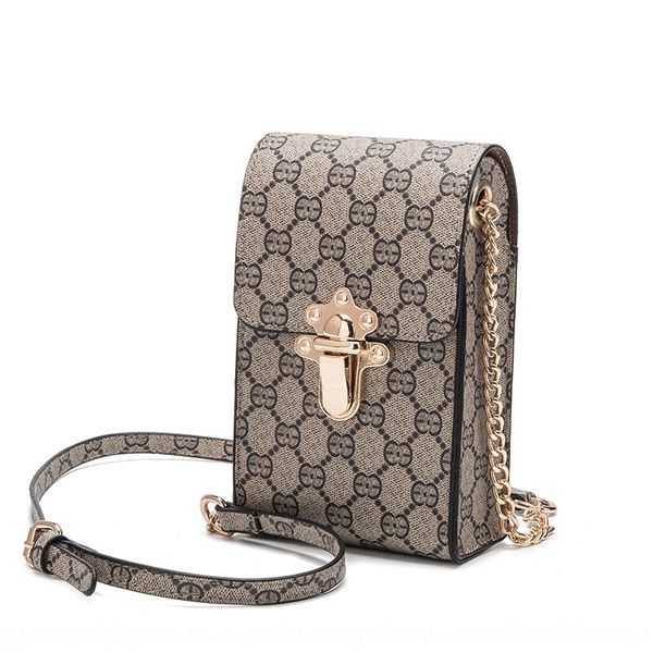 

2020 new printing mobile female shoulder crossbody key phone phone change key bag korean mini lock pu small bag