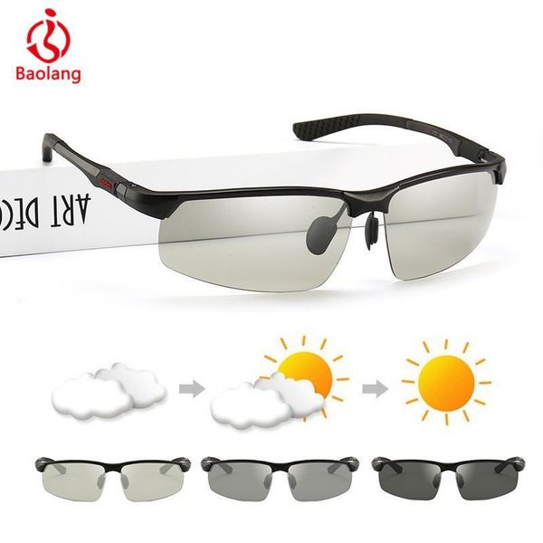

pchromic sunglasses men discoloration polarized sun glasses vintage outdoors sports driving glasses okulary lunette soleil t200619, White;black