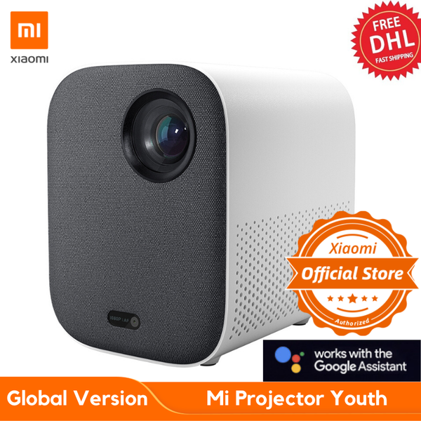 

new global version xiaomi mijia projector mini 60 - 120" full hd 1080p dlp 500ans dolby audio android 9 tv google assistant