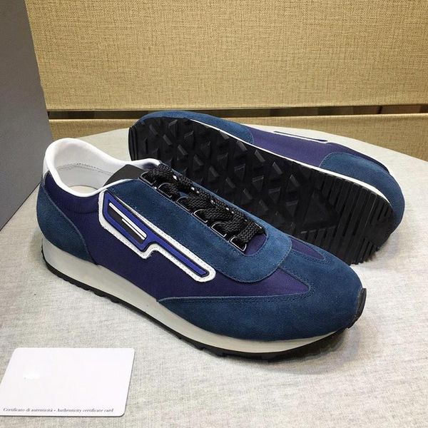 

suede and nylon sneakers men 's shoes fast delivery with origin box soft footwears lightweight breathable vintage men sho, Black