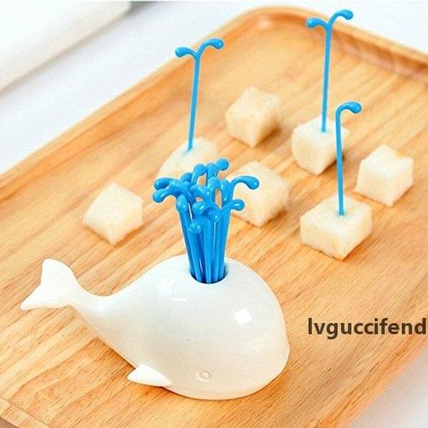 

16pcs a set fruit forks cute beluga fruit forks animal sign fruit forks mini children food bread picks stick set