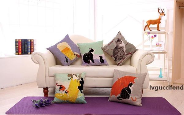 

pet cat pillow case bed animal pillowcover cotton linen ethnic car pillow cover bedroom sofa throw cushion pillowcase 100g