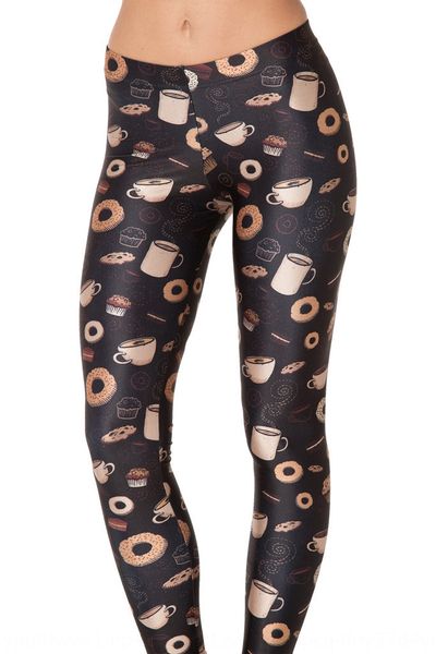 

digital printed tea tight pants milk silk coffee milk silk leggings lgs3305, Black;white
