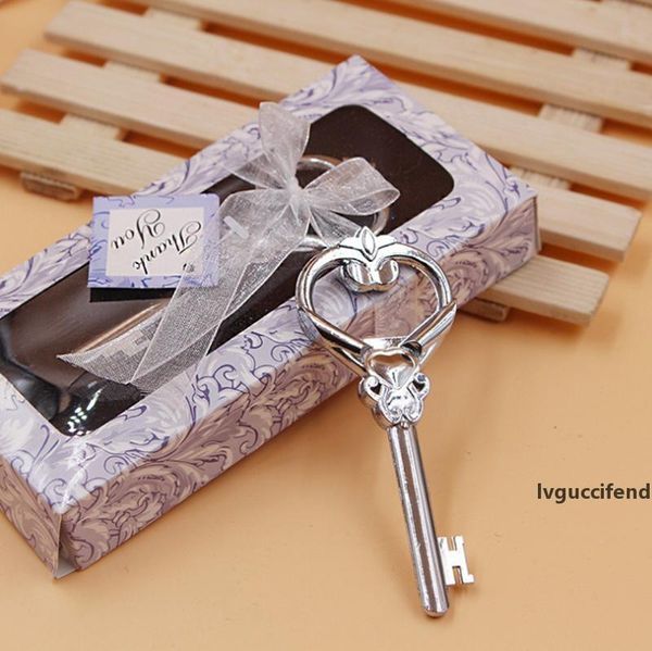

2 styles alloy key shaped bottle openers wedding favors party gift beer wine openers in gift box giveaways for guests