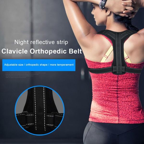 

reflective posture corrector reflective posture corrector protection back shoulder correction band humpback back pain re, Black;blue