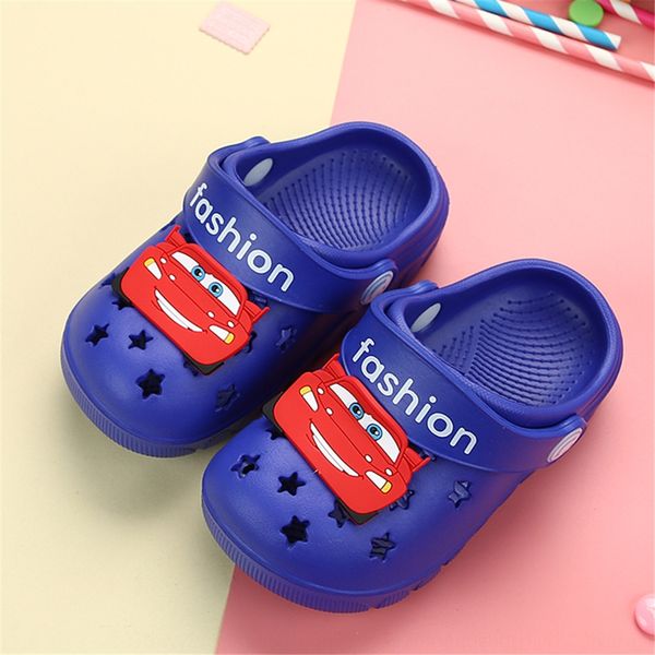 

8anwm children's children children sandals children's slippers new soft bottom garden shoes car hole shoes skid sandals slippers 1, Black;red