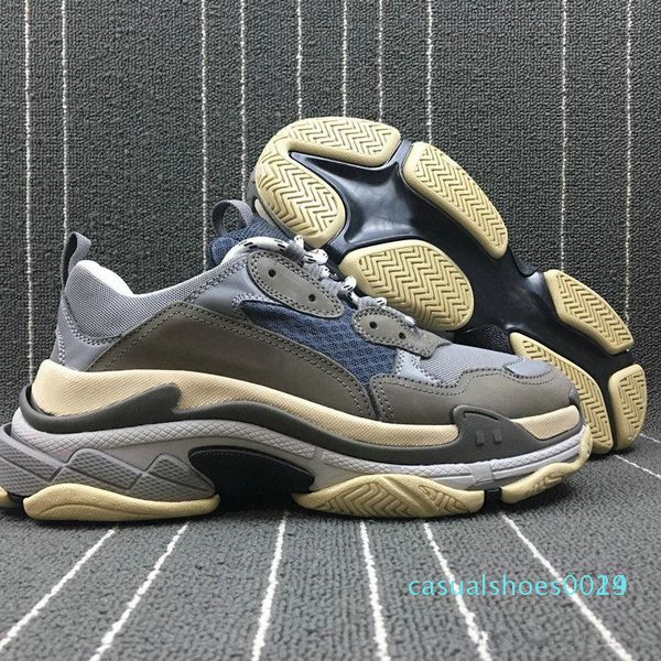 

черный мартин канье тройной s повседневная обувь мужчины green sneaker женщины кожа вскользь низкий top lace-up вскользь плоские ботинки пла, Black