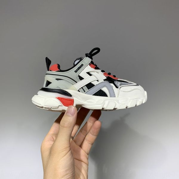 

children's 2020 autumn new fashion color matching running boys' and girls sports sports shoes ' mesh breathable casual dad sh, Black