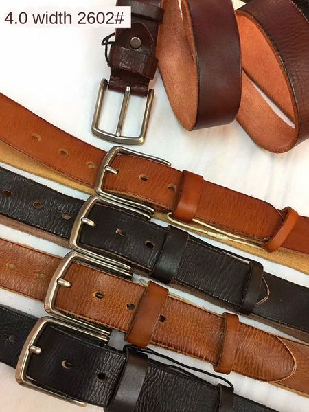 

ivlfp layer 2602#4.0 wide washed vegetable tanning leather layer cowhide belt 2602#4.0 wide washed vegetable tanning leather cowhide, Black;brown
