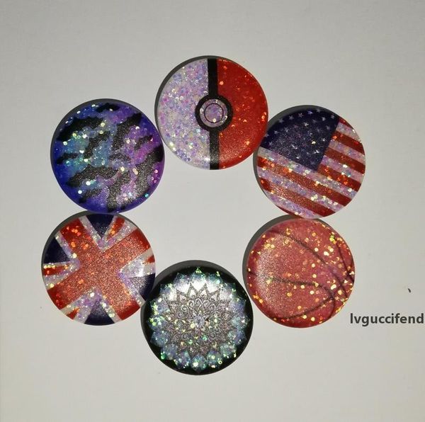 

20pcs new shining glitter cell phone holder round grip expandable phone stand holder phone bracket with 3m glue opp bag packaging