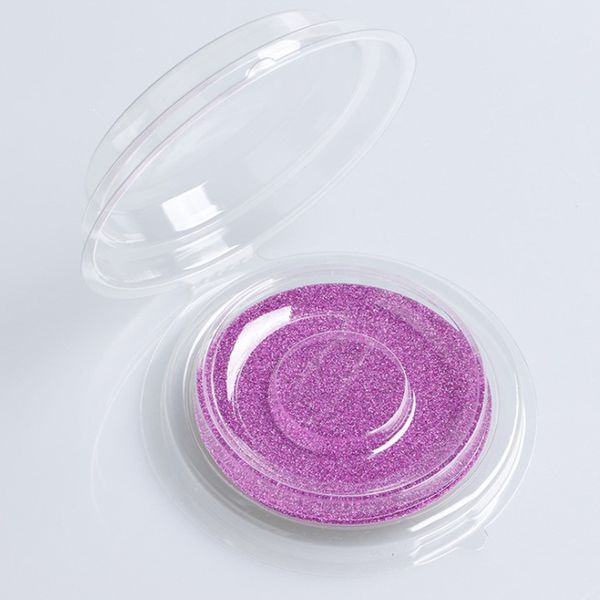 

100sets/lot false eyelash packing box round eyelash boxes transparent empty lash case reuseable plastic colorful card lash box