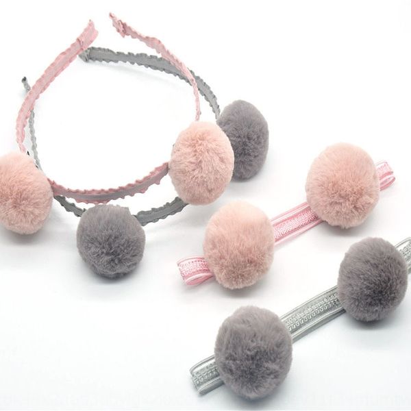 

корейский оригинал девушка шерсть шар волос полоса волос полоса супер мило мяч ребенка девушка шпилька сезон детские аксессуары плюша, Slivery;white